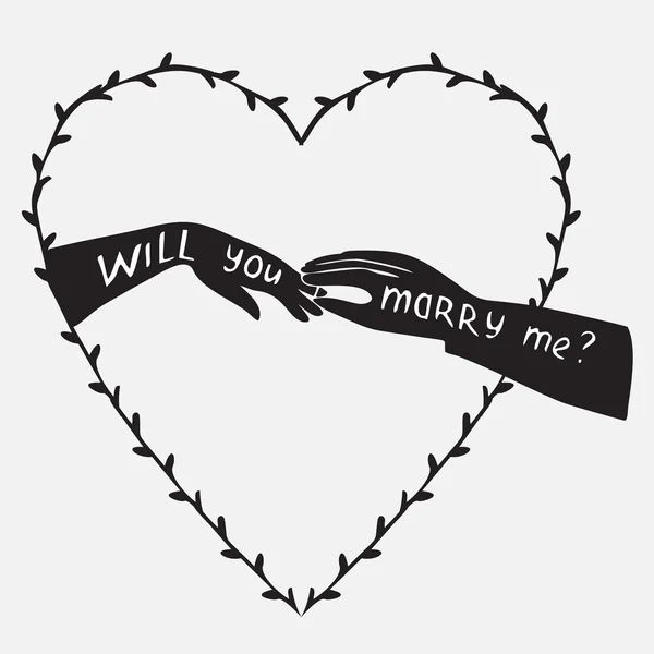 結婚の提案あなたは私と結婚します。 — ストックベクタ