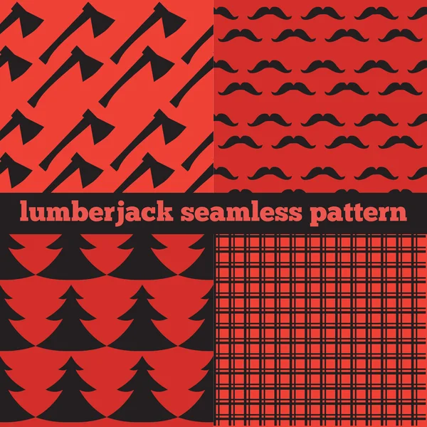 Set of vintage Lumberjack backgrounds, trendy Hipster Buffalo Check ,Tartan and Gingham Patterns — Stock Vector