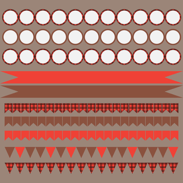 Printable set of vintage Lumberjack party elements. Templates, labels, icons and wraps.
