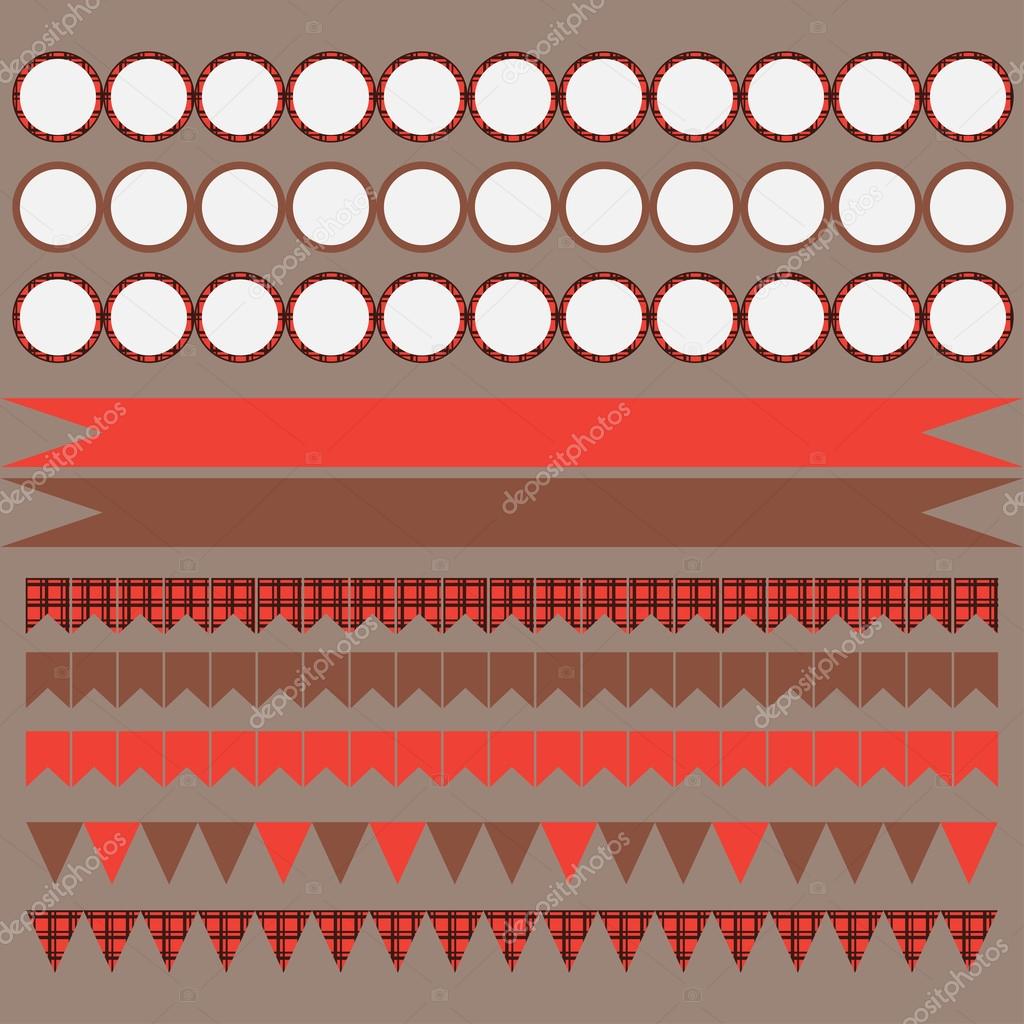 Printable set of vintage Lumberjack party elements. Templates, labels, icons and wraps.