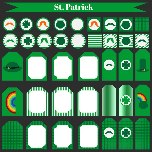 Druckfähiges Set von Saint-Patrick-Party-Elementen. — Stockvektor