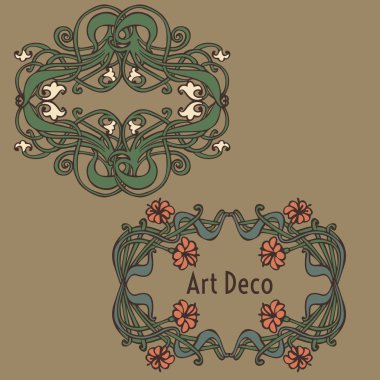 Art nouveau, art deco, modern, vintage öğeler
