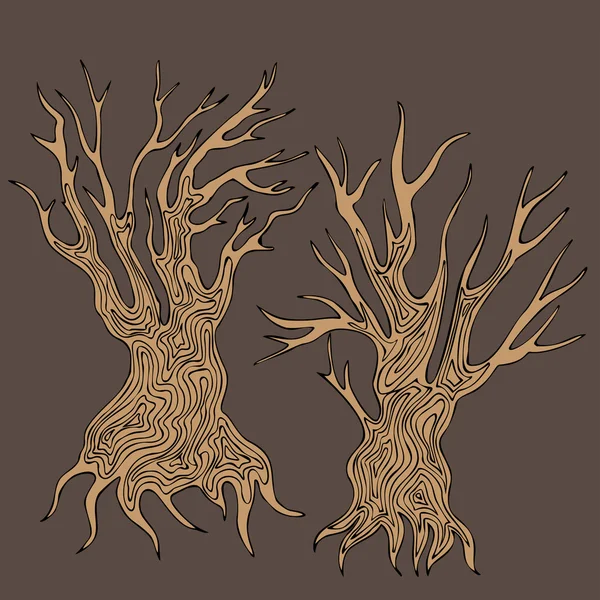 手描き落書き様式枯れ木 — ストックベクタ