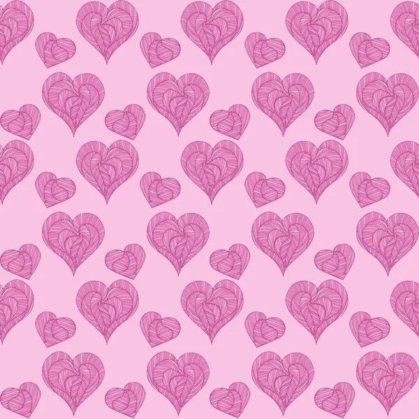 Valentinstag Karte mit gestreiften Herzen — Stockvektor