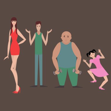 Farklı düz karakterler 