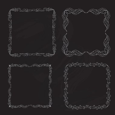 elle çizilmiş doodle kare