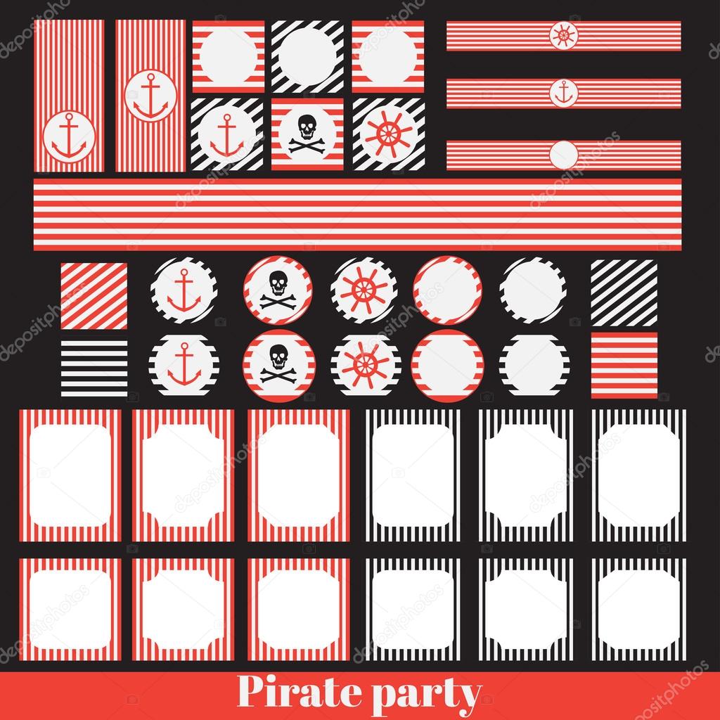 vintage pirate party elements