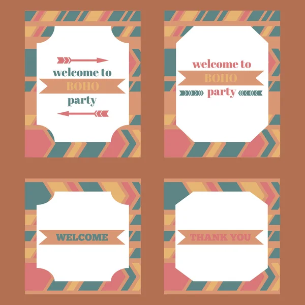 Printable Stammesset mit Boho-Party-Elementen. — Stockvektor