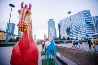 Horses - modern art in Astana, Kazakhstan clipart