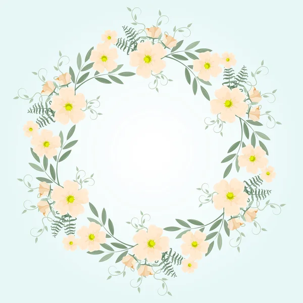 Couronne florale pastel — Image vectorielle