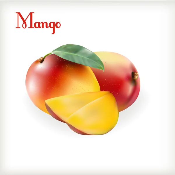 Mangue mûre sur le blanc — Image vectorielle