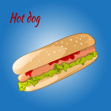 Vektör Hot Dog illüstrasyonu