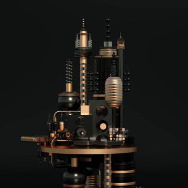 Küpler ve toplarla modern minimalizm fütüristik arka plan. 3d illüstrasyon, 3d canlandırma