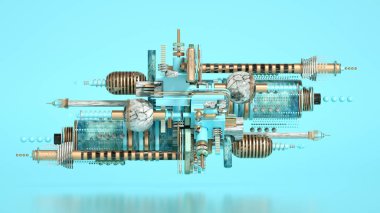 Küpler ve toplarla modern minimalizm fütüristik arka plan. 3d illüstrasyon, 3d canlandırma