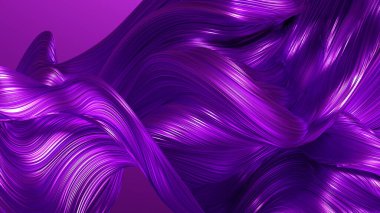 Çizgili gösterişli kumaş. 3d illüstrasyon, 3d canlandırma.