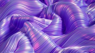 Çizgili gösterişli kumaş. 3d illüstrasyon, 3d canlandırma.