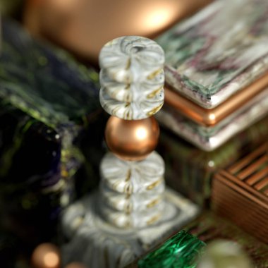 Modern gelecekçi endüstriyel arka plan, üç boyutlu şekiller. 3d illüstrasyon, 3d canlandırma