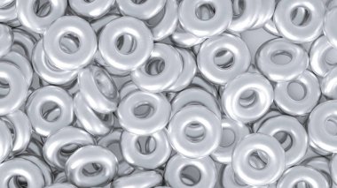 Metal arka plan halka detayı. 3d illüstrasyon, 3d canlandırma.