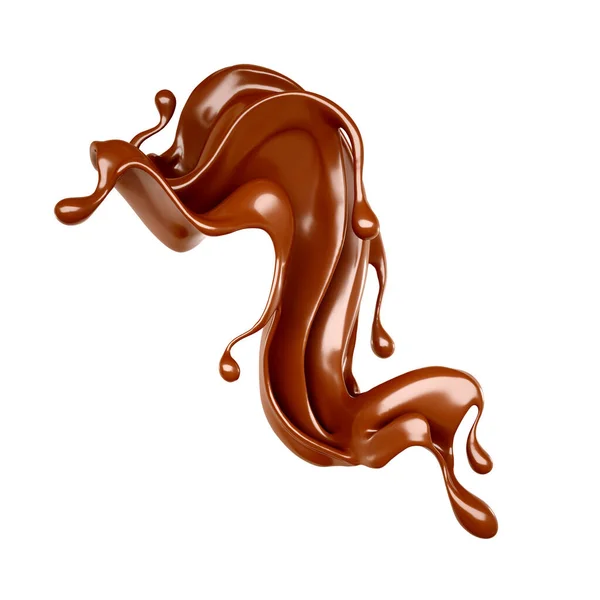 Csokoládé Fröccsenés Illusztráció Renderelés — Stock Fotó