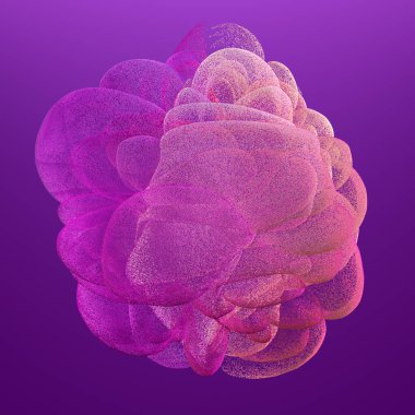 Güzel renkli duman. 3d illüstrasyon, 3d canlandırma.