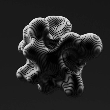 Soyut biçim. 3d illüstrasyon, 3d canlandırma.