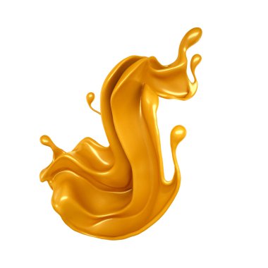 Karamel sıçraması. 3d illüstrasyon, 3d canlandırma.