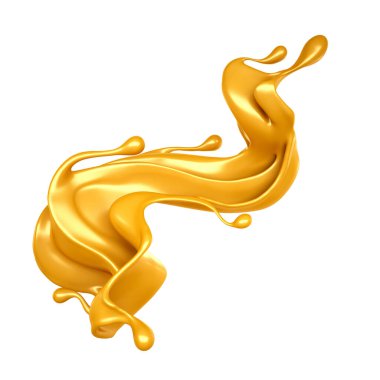 Karamel sıçraması. 3d illüstrasyon, 3d canlandırma.