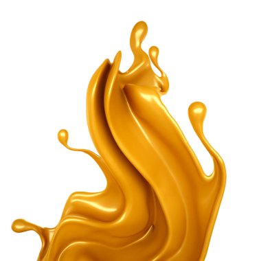 Karamel sıçraması. 3d illüstrasyon, 3d canlandırma.