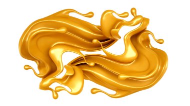 Karamel sıçraması. 3d illüstrasyon, 3d canlandırma.