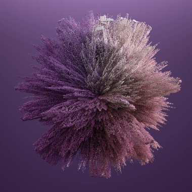 Güzel renkli duman. 3d illüstrasyon, 3d canlandırma.