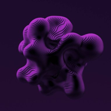 Soyut siyah mor arka plan. 3d illüstrasyon, 3d canlandırma.