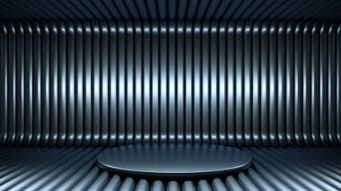 Lüks, zarif stüdyo kaidesi. 3d illüstrasyon, 3d canlandırma.