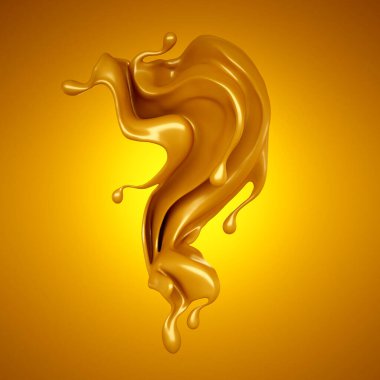 Karamel sıçraması. 3d illüstrasyon, 3d canlandırma.