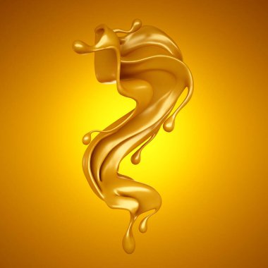 Karamel sıçraması. 3d illüstrasyon, 3d canlandırma.