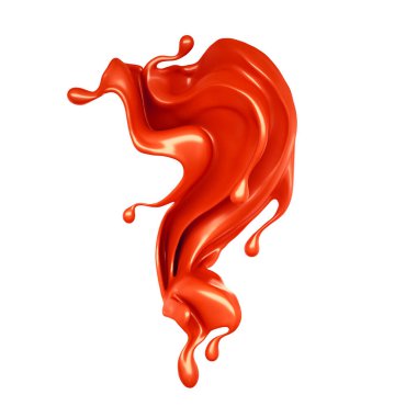 Bir damla kırmızı sıvı. 3d illüstrasyon, 3d canlandırma.