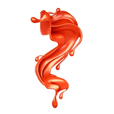 Bir damla kırmızı sıvı. 3d illüstrasyon, 3d canlandırma.