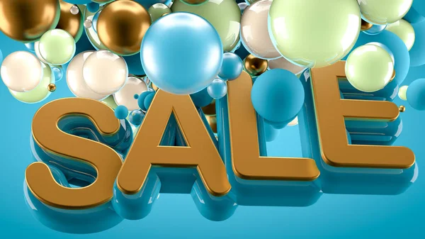 Promo poster of a big sale and mega discounts. Abstract modern background. 3d illustration