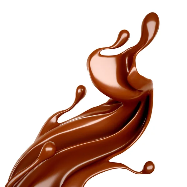 Splash Van Chocolade Illustratie Weergave — Stockfoto