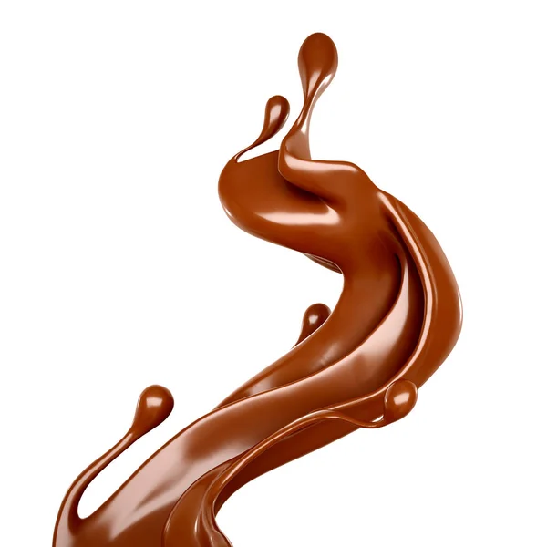 Csokoládé Fröccsenés Illusztráció Renderelés — Stock Fotó