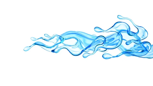 Salpicadura Líquido Azul Claro Agua Ilustración Representación — Foto de Stock