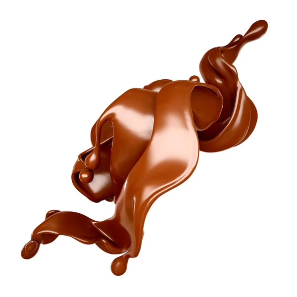 Splash Van Chocolade Illustratie Weergave — Stockfoto