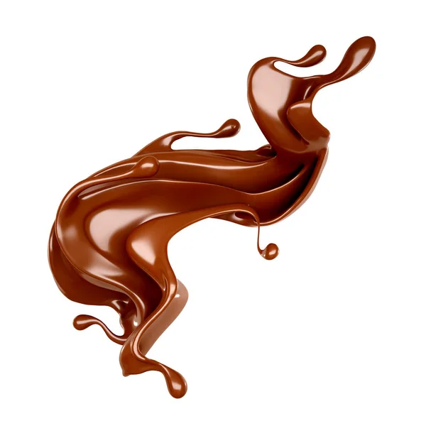 Salpicadura Chocolate Ilustración Renderizado — Foto de Stock