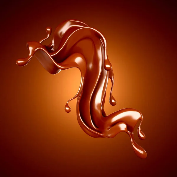 Всплеск Шоколадной Иллюстрации Рендеринг — стоковое фото