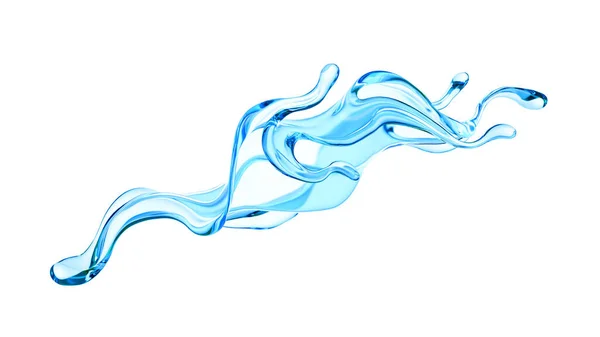 Salpicadura Líquido Azul Claro Agua Ilustración Representación —  Fotos de Stock