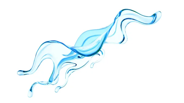 Всплеск Чистой Голубой Жидкости Воды Иллюстрация Рендеринг — стоковое фото