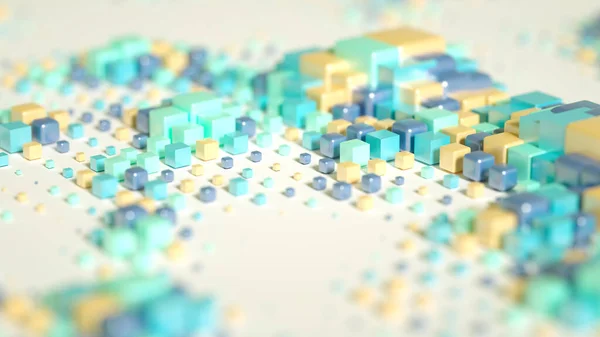 Techno Högteknologisk Bakgrund Geometri Kub Abstraktion Illustration Återgivning — Stockfoto