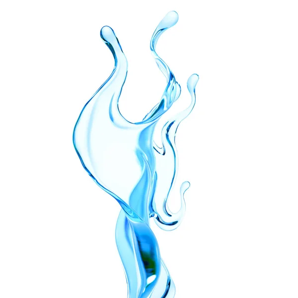 Splash Clear Blue Liquid Water Illustration Rendering — Stock Photo, Image