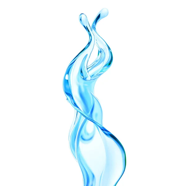 Tiszta Kék Folyadék Fröccsenése Víz Illusztráció Renderelés — Stock Fotó