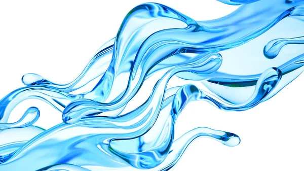 Splash Clear Blue Liquid Water Illustration Rendering — Stock Photo, Image