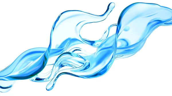 Schizzo Liquido Blu Chiaro Acqua Illustrazione Rendering — Foto Stock